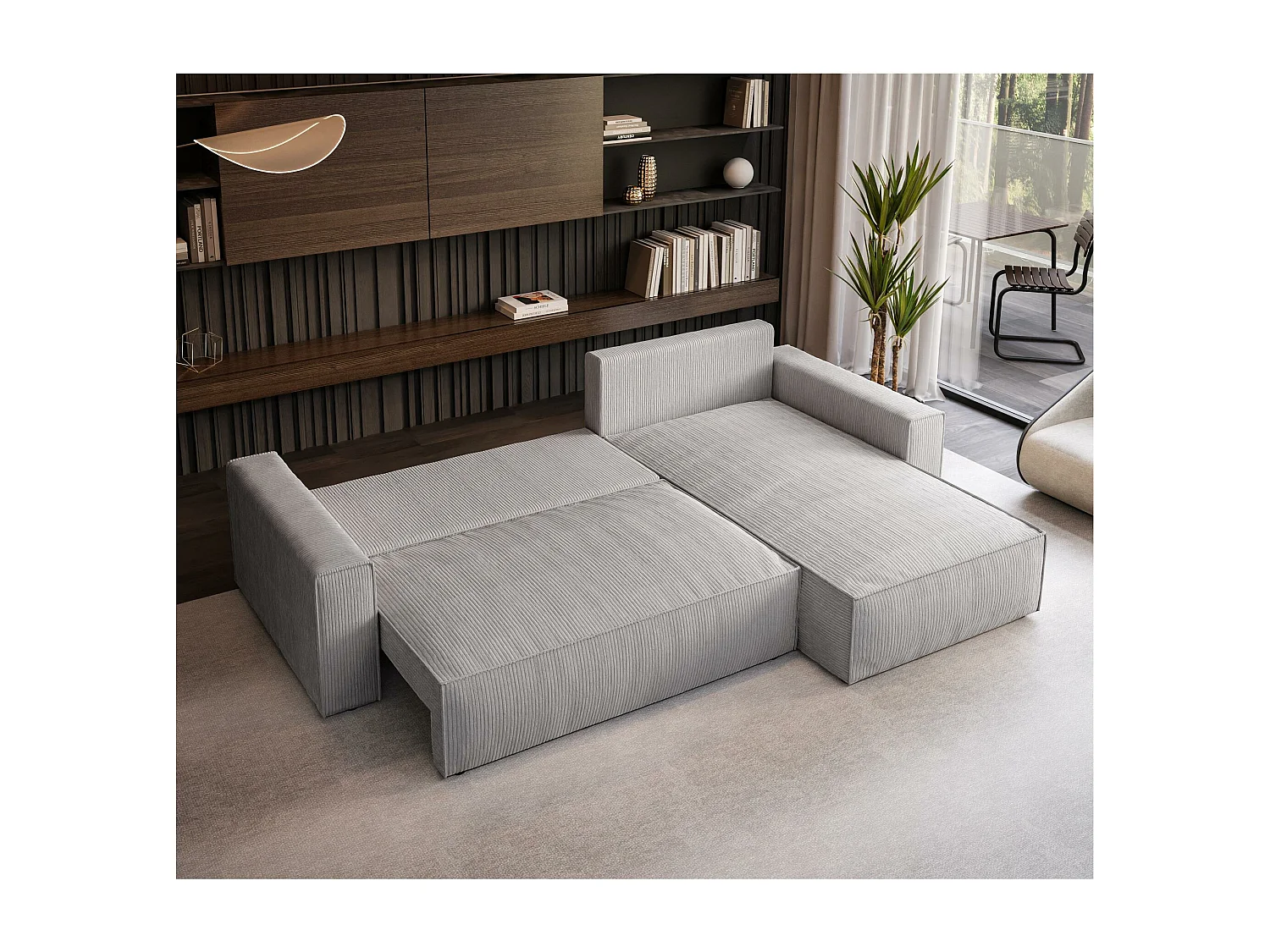 Slaapbank Parys met slaapfunctie lichtgrijs