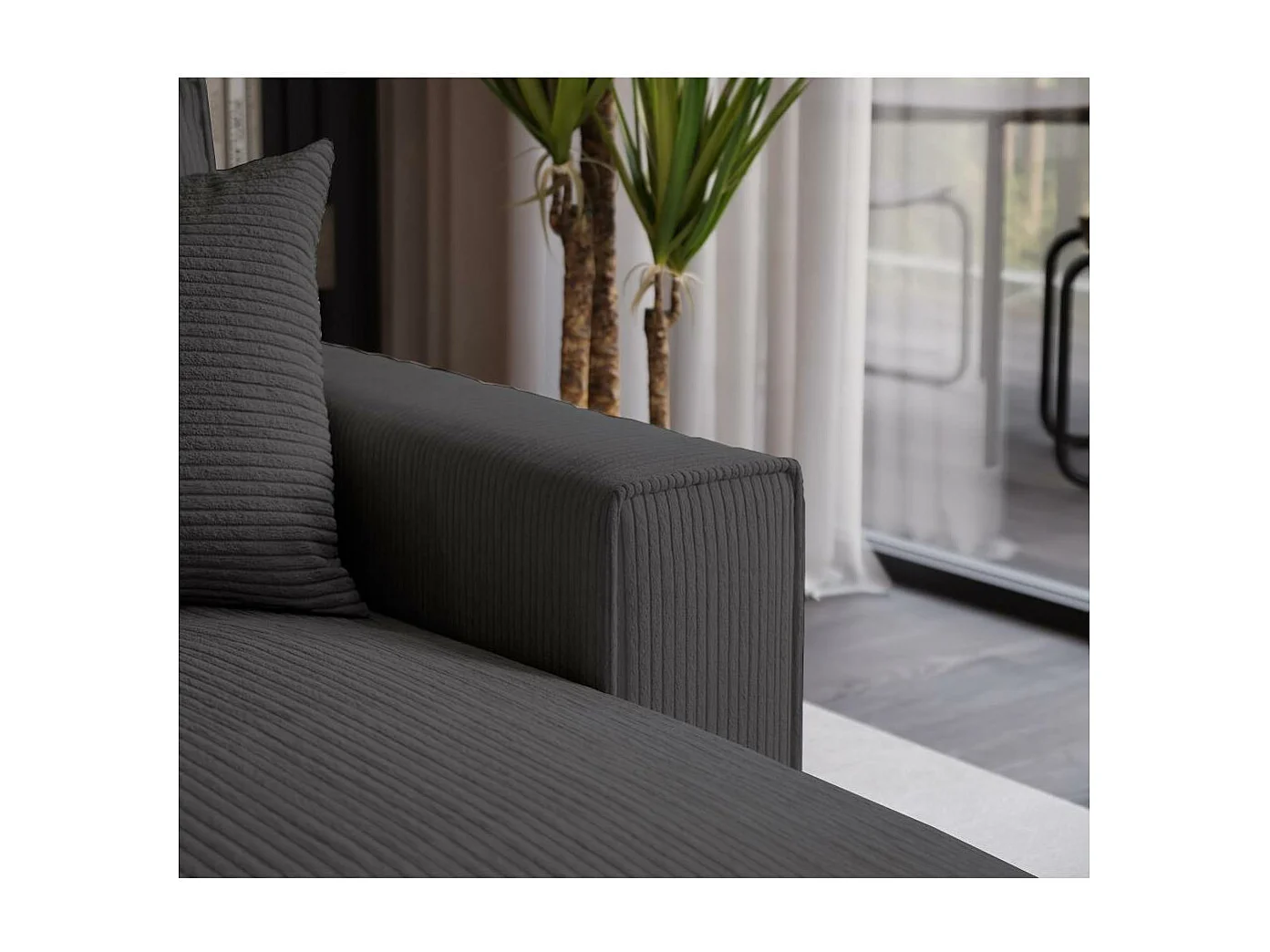 SCHLAFSOFA Parys l mit Schlafflnktion dunkelgrau