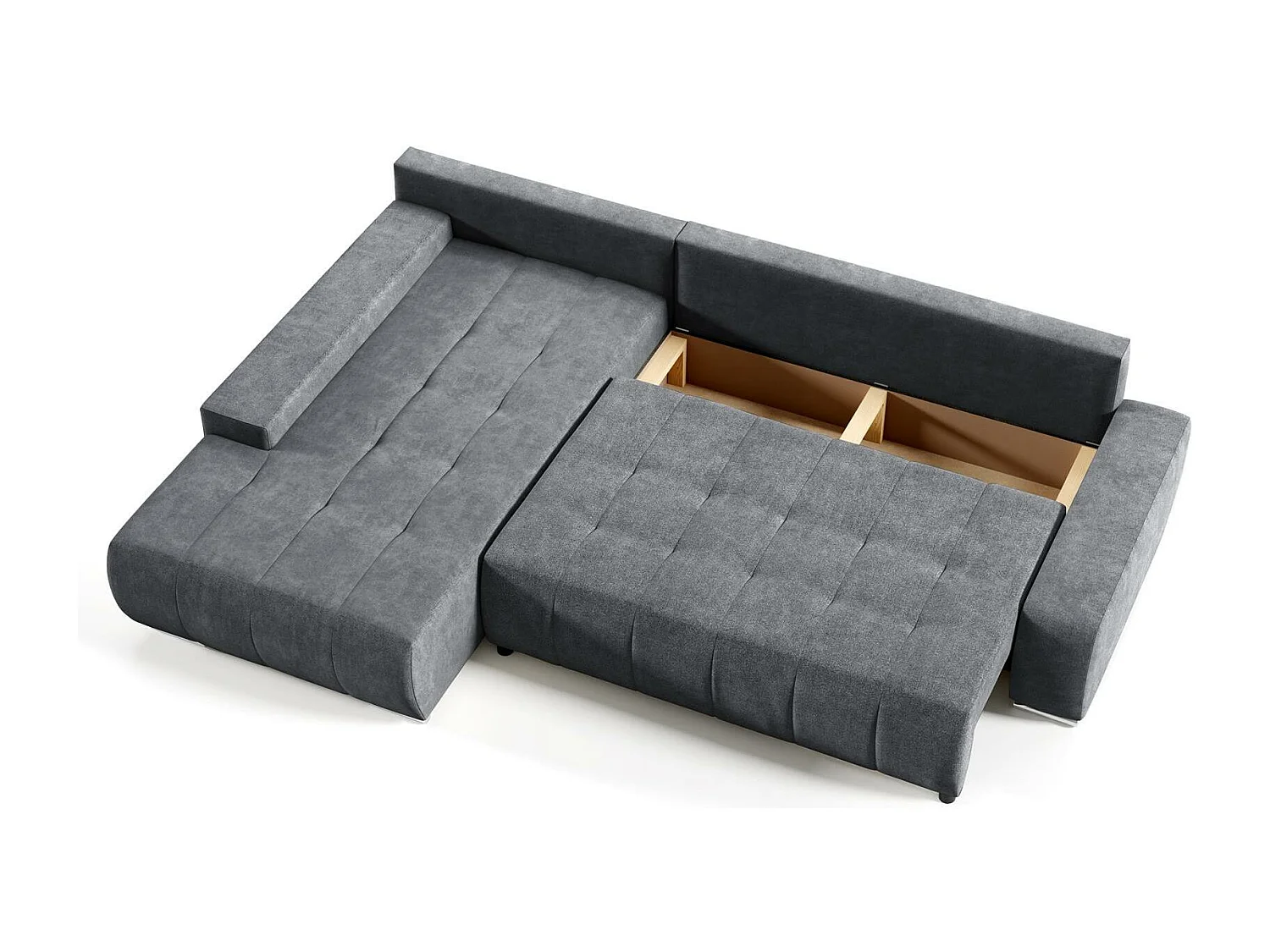 SCHLAFSOFA Draco L mit Schlaffunktion links grau