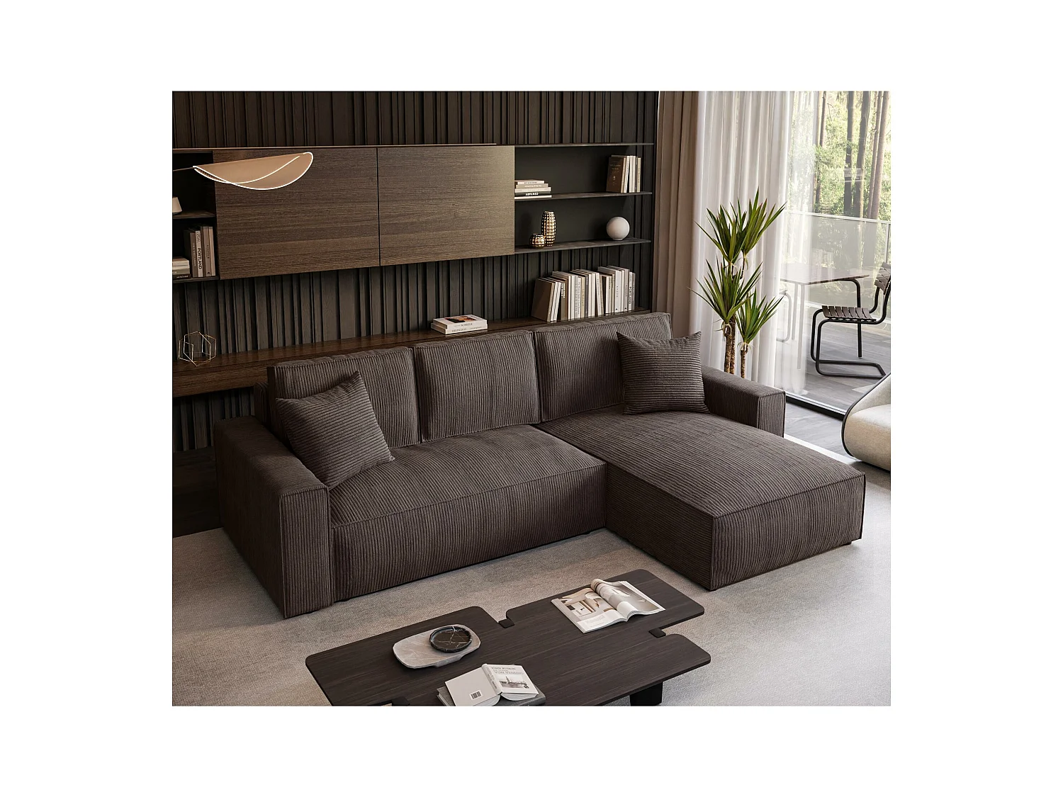 SCHLAFSOFA Parys l mit Schlaffunktion braun