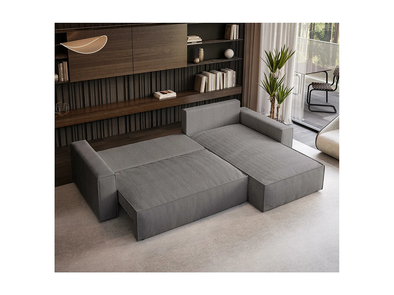 SCHLAFSOFA Parys l mit Schlafflnktion grau