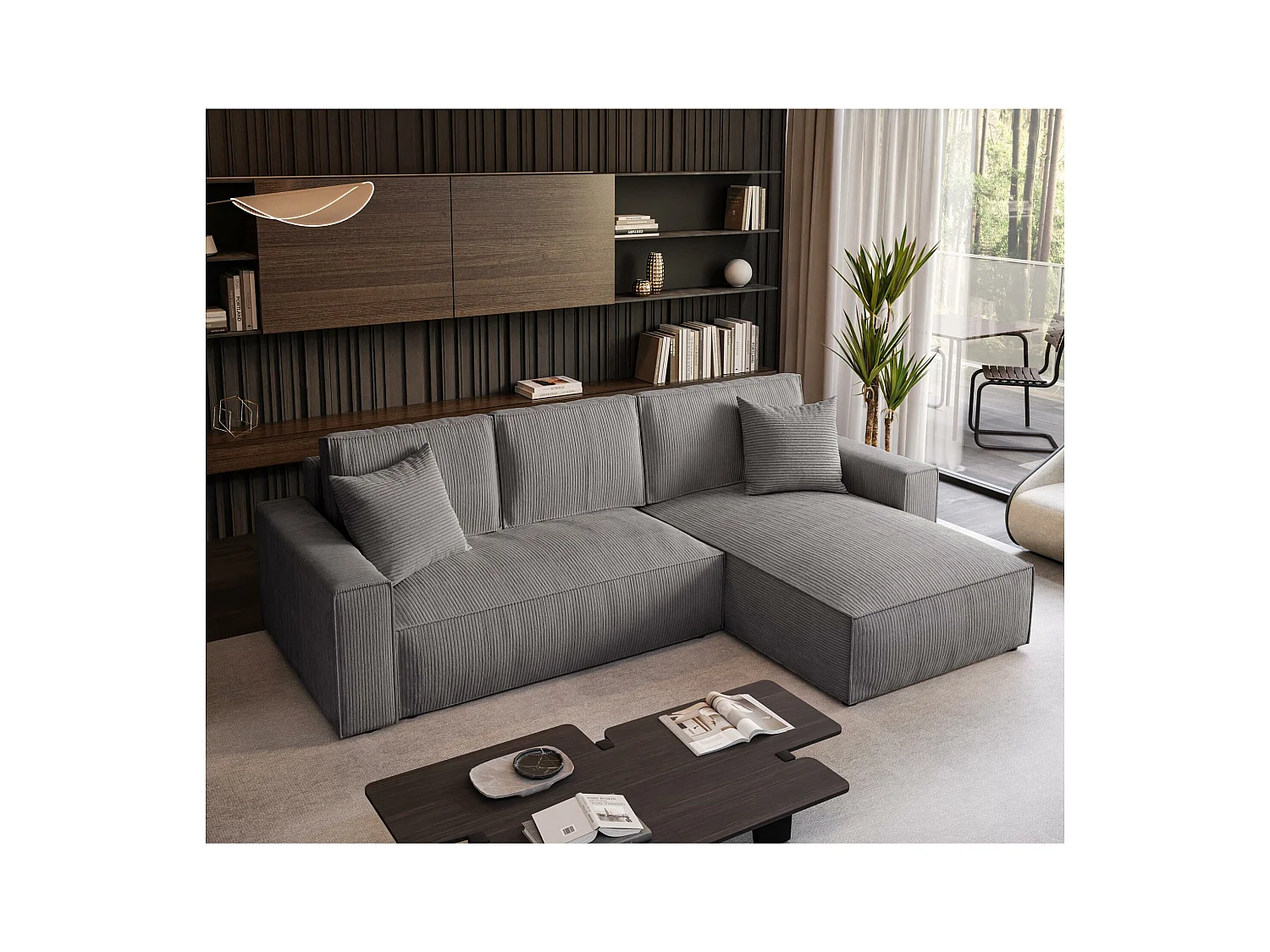 SCHLAFSOFA Parys l mit Schlafflnktion grau