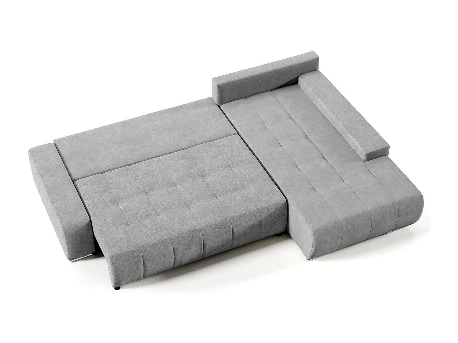 CANAPE-lit Draco L avec fonction sommeil à droite gris clair