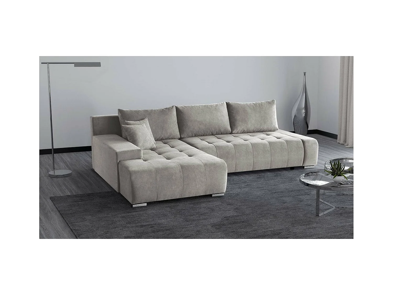 SCHLAFSOFA Draco L mit Schlaffunktion links beige