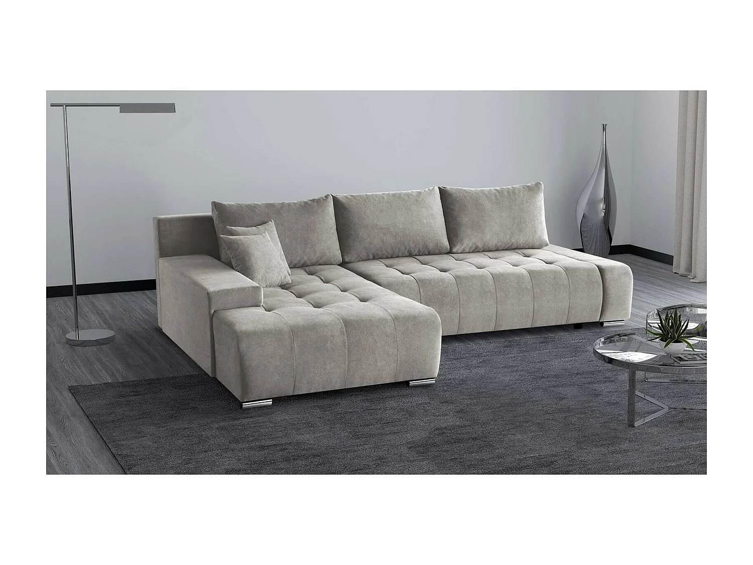 SCHLAFSOFA Draco L mit Schlaffunktion links beige