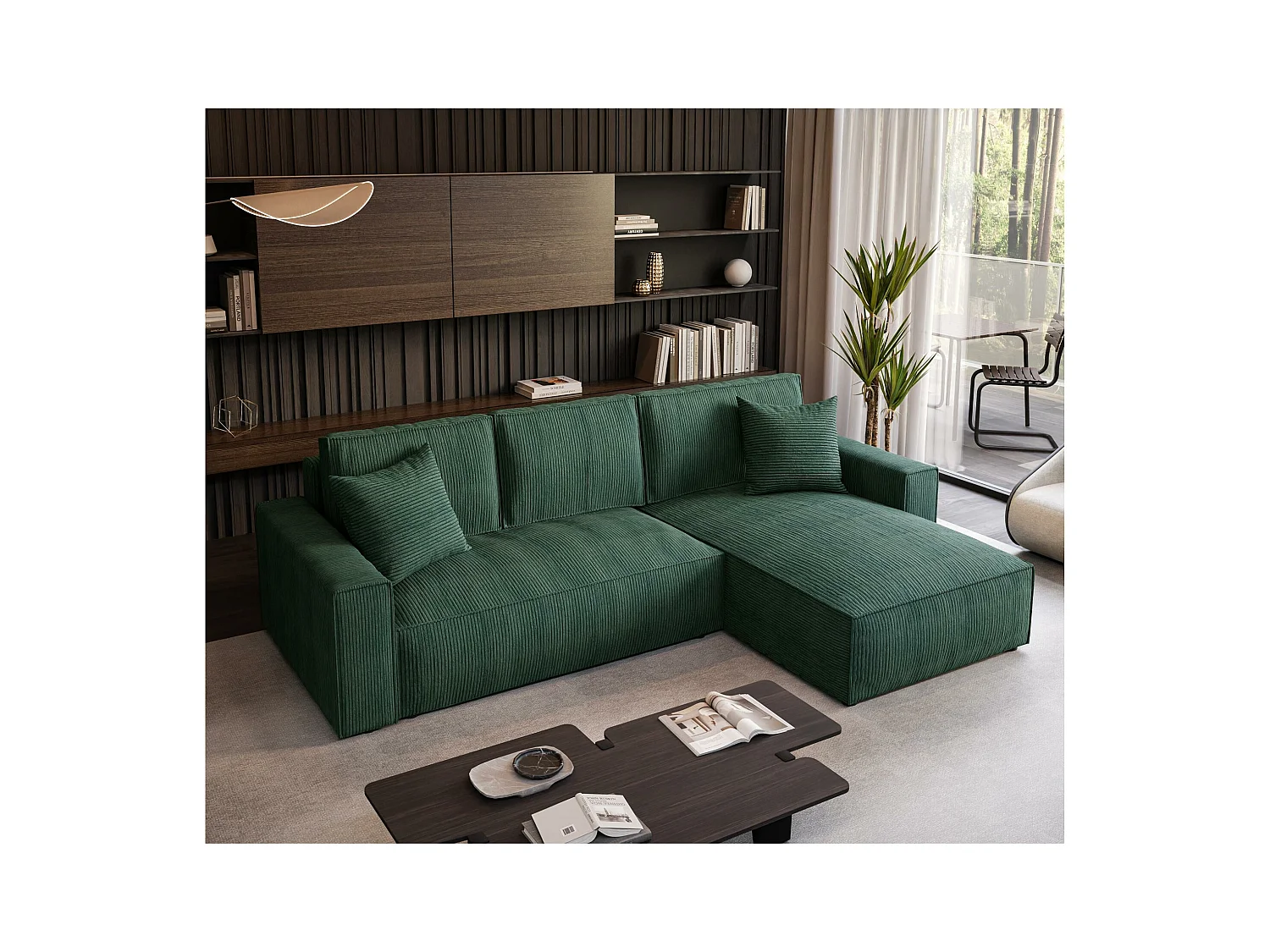 SCHLAFSOFA Parys l mit Schlaffunktion grün
