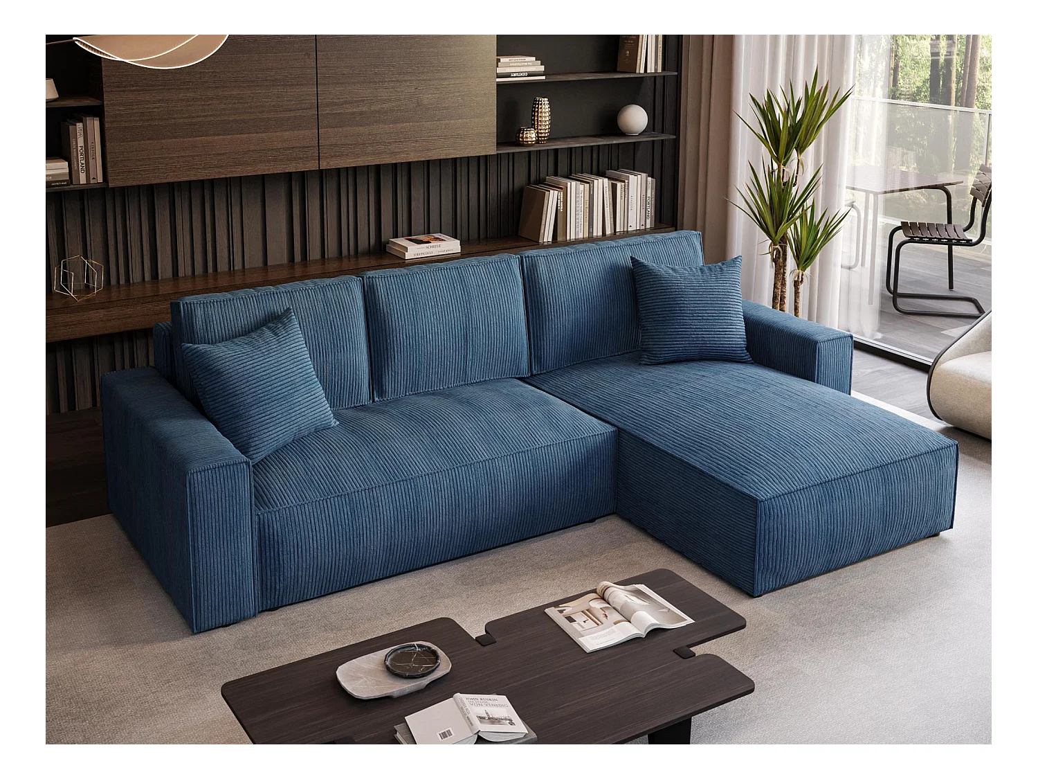 SCHLAFSOFA Parys l mit Schlaffunktion blau