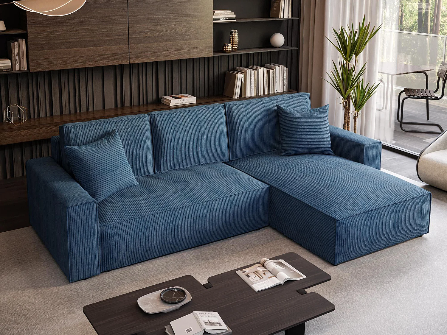SCHLAFSOFA Parys l mit Schlaffunktion blau