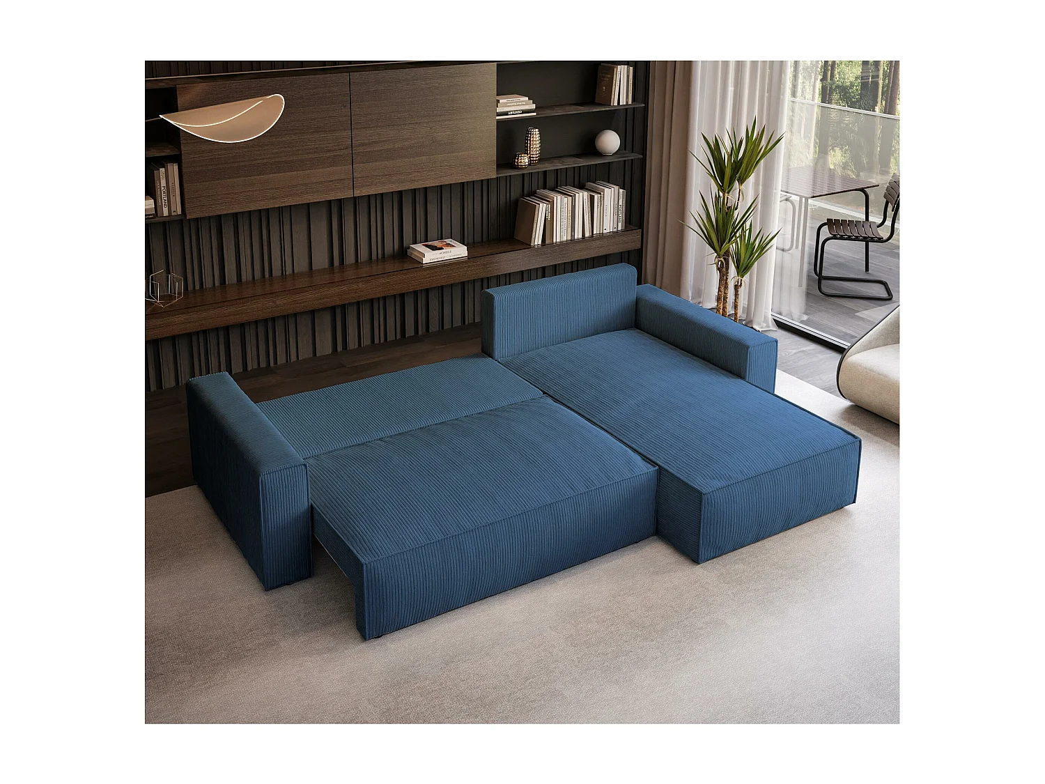 SCHLAFSOFA Parys l mit Schlaffunktion blau