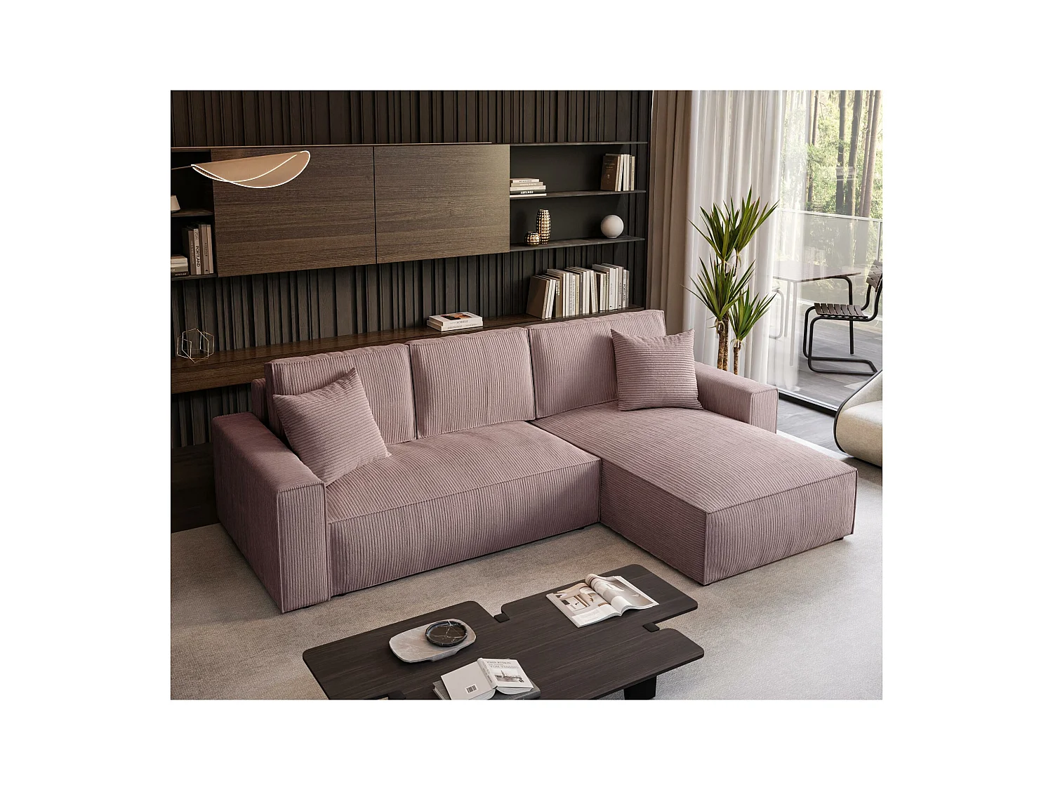 SCHLAFSOFA Parys l mit Schlaffunktion rosa