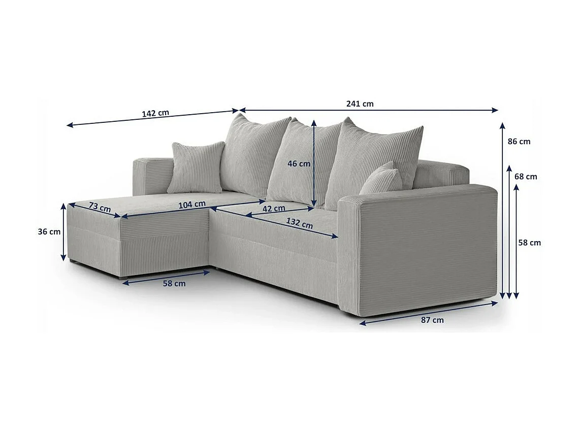 ECKSCHLAFSOFA Hamlet L Dunkelgrau