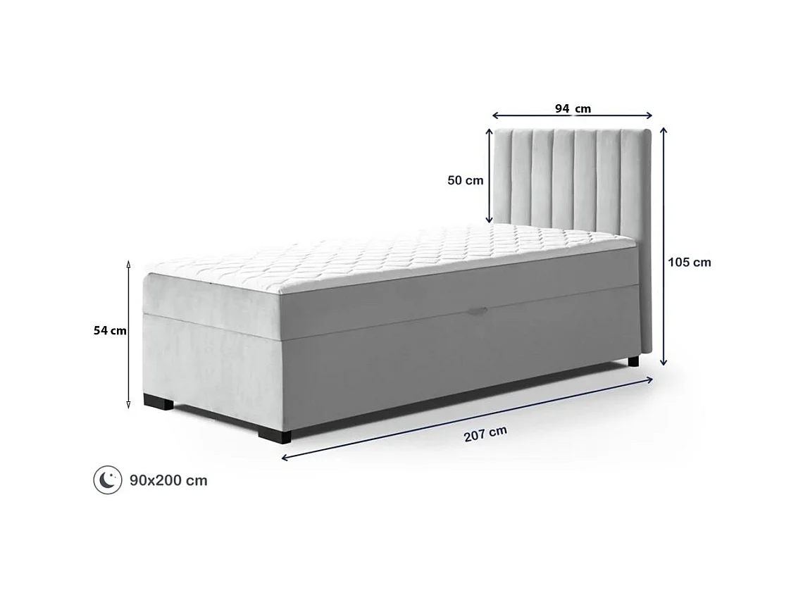 LIT COUCHÉ Eric 94/207/105 gris