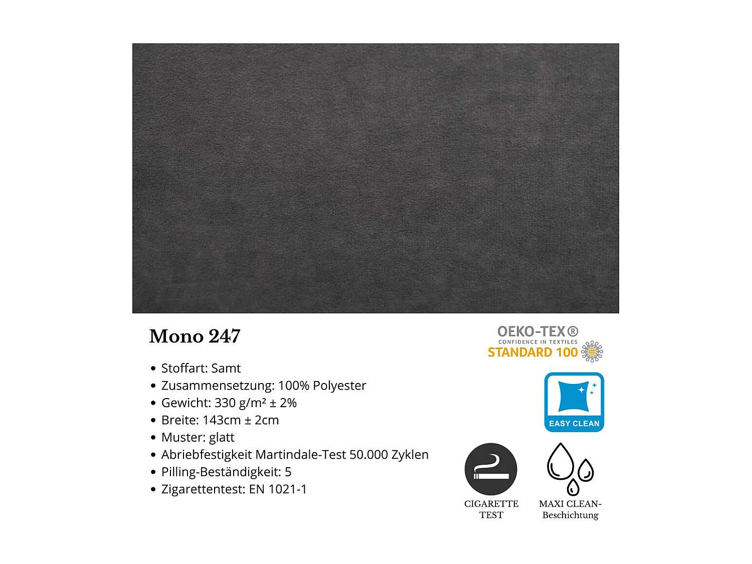 BED Eric 94/207/105 donkergrijs