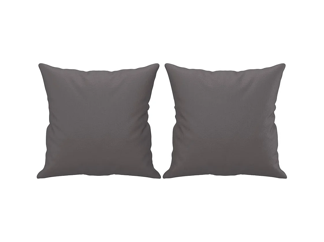 Canapé 2 places avec oreillers décoratifs gris 140cm similicuir