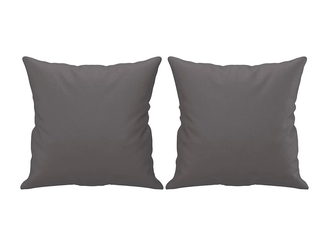 Canapé 2 places avec oreillers décoratifs gris 140cm similicuir