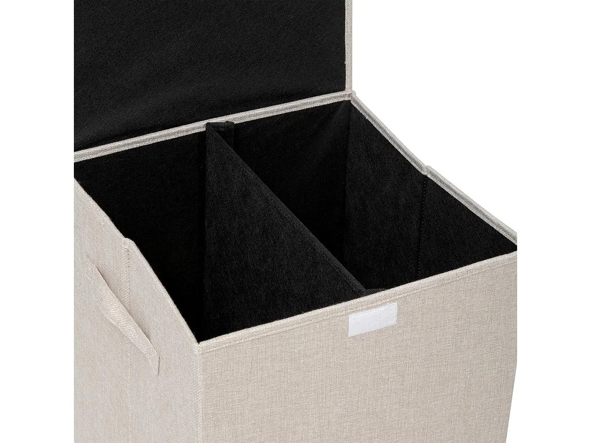 Panier à Linge Avec Séparateur "Colors" 74L Beige Lin