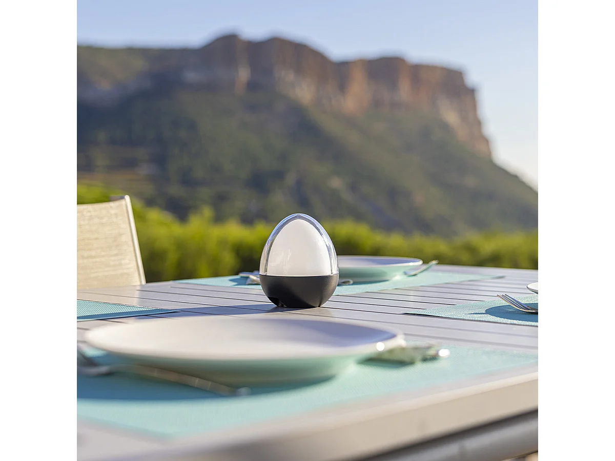 Lampe de table sans fil OVIE Blanc Aluminium H12cm