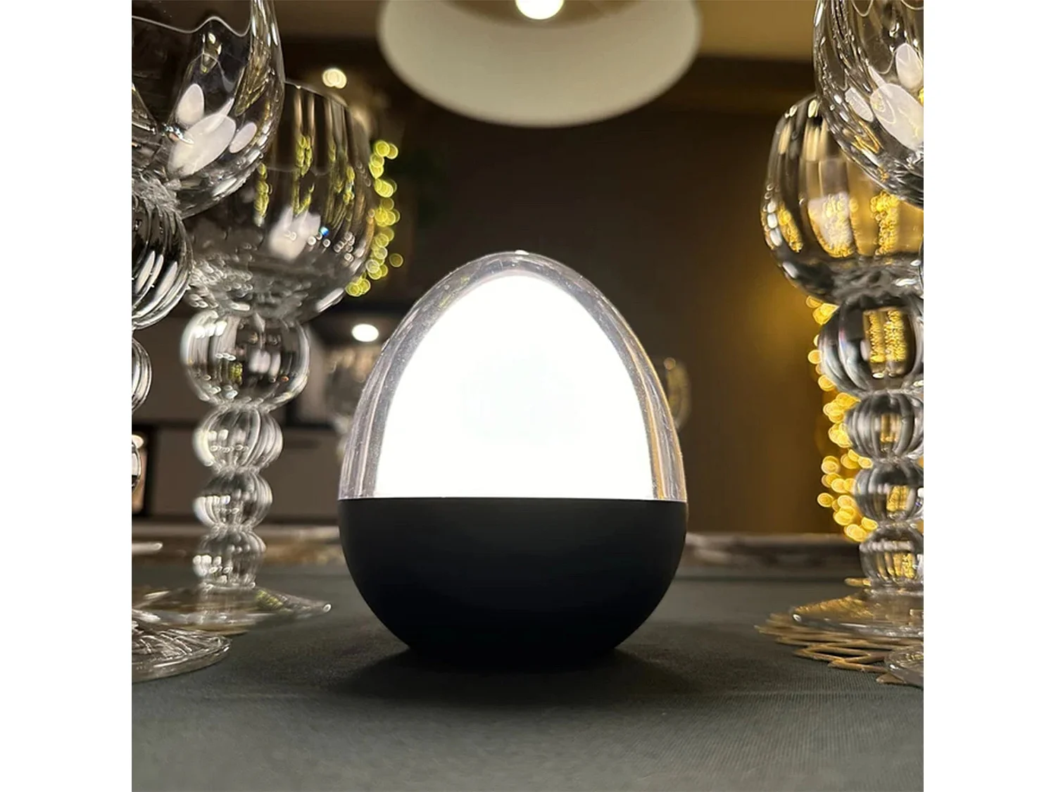 Lampe de table sans fil OVIE Blanc Aluminium H12cm