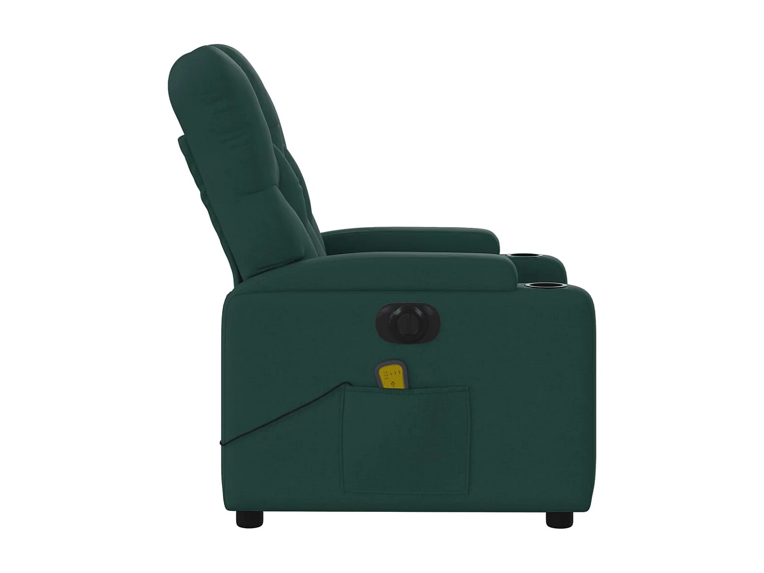 Massagesessel Elektrisch Dunkelgrün Stoff