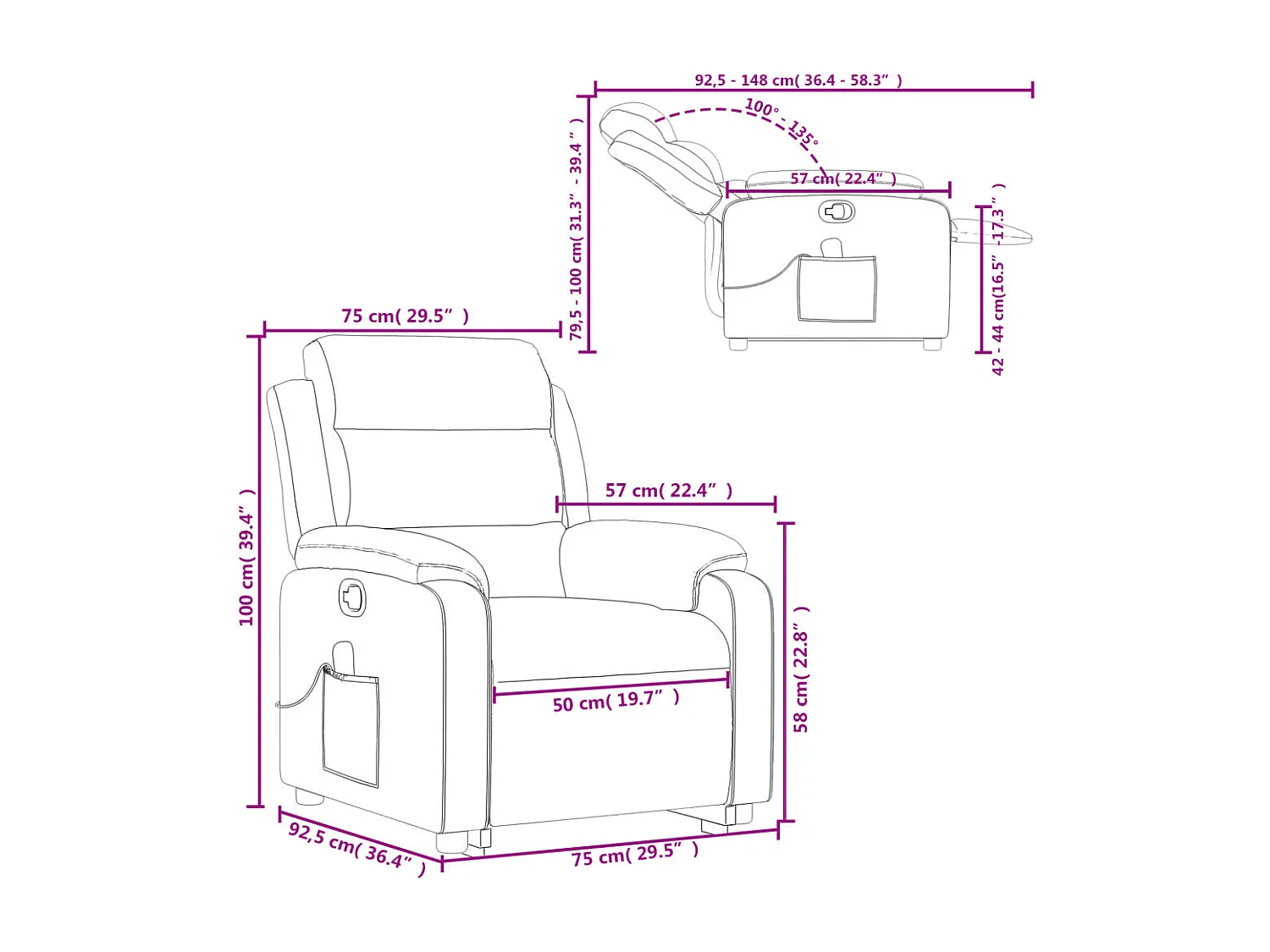 Fotel masujący z funkcją podnoszenia elektrycznego i wibracjami Zielony ciemny Materiał