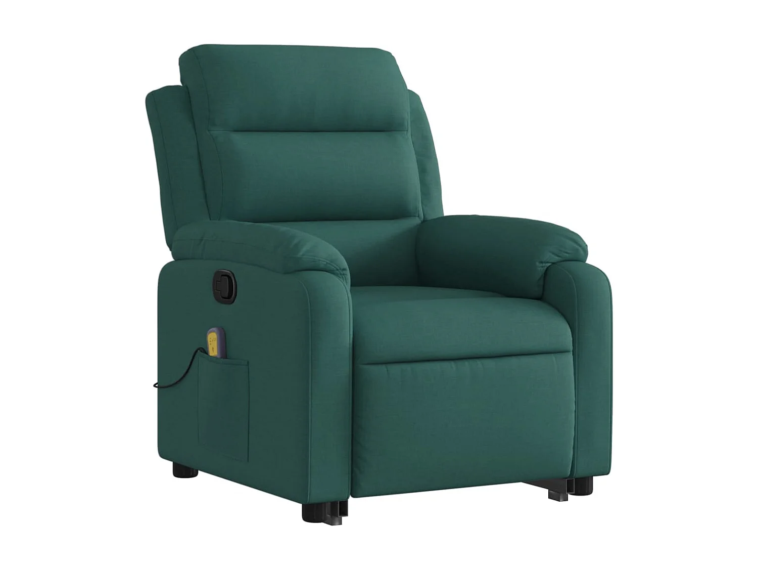 Poltrona Alzapersona Massaggiante Verde Scuro in Tessuto