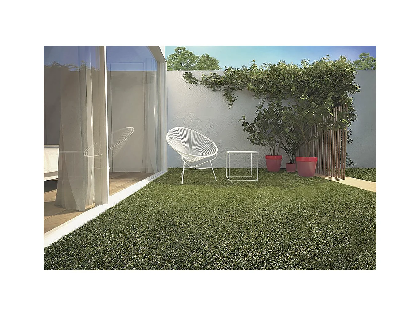 Gazon synthétique - " Green Essen 20 " -  1 x 4  x 0.02 m - Vert