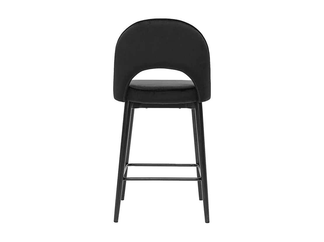 Tabouret de bar design en velours noir et métal H69 cm BELLEROSE