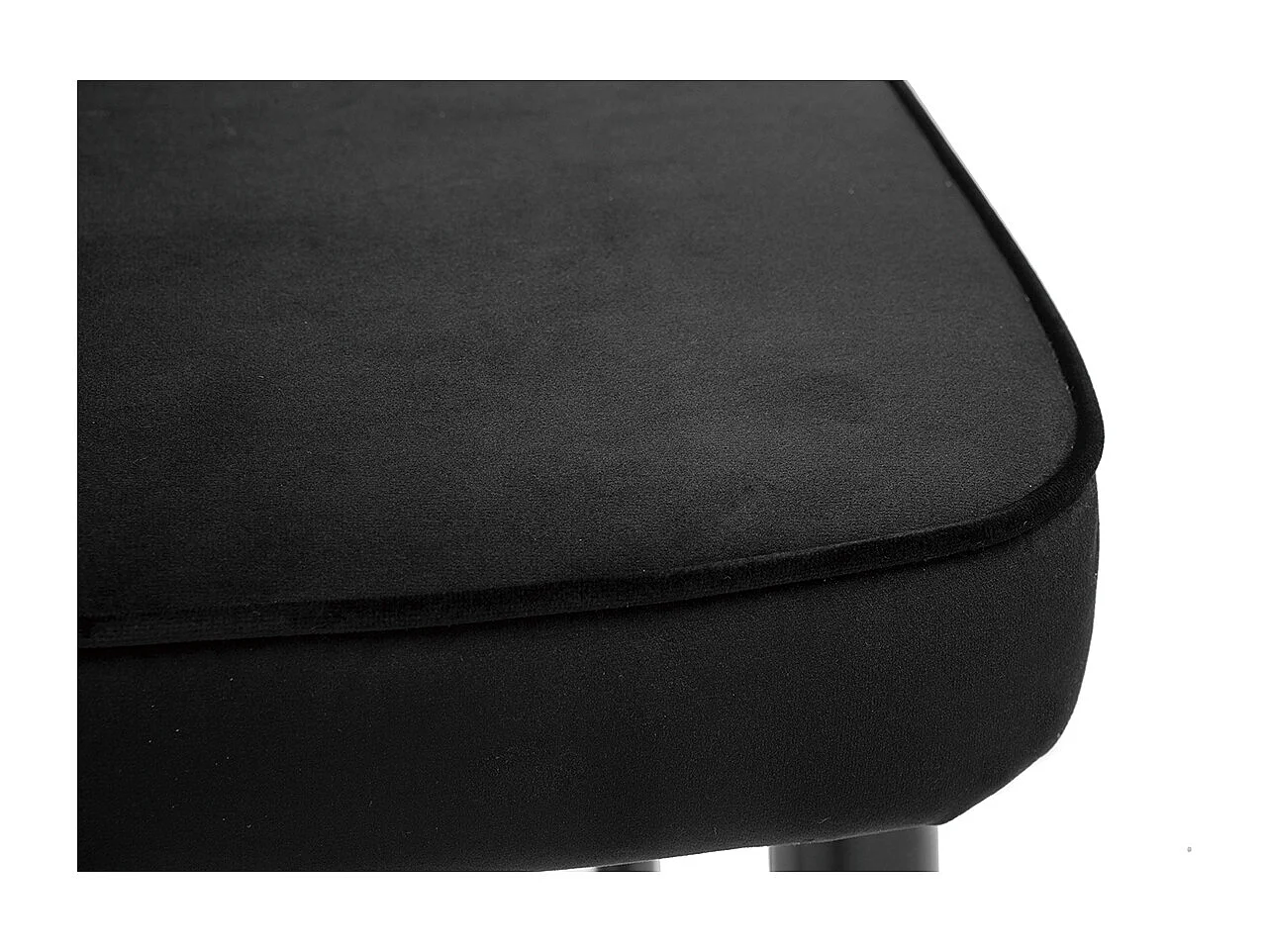 Taburete de cocina de diseño de terciopelo negro y metal 69 cm BELLEROSE