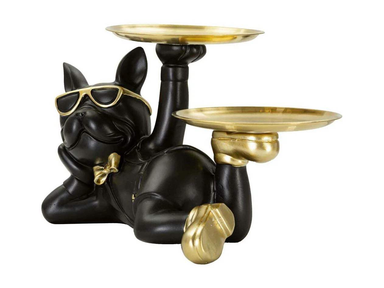 Vide-Poche Statuette Chien "Dog Rover" 23cm Noir