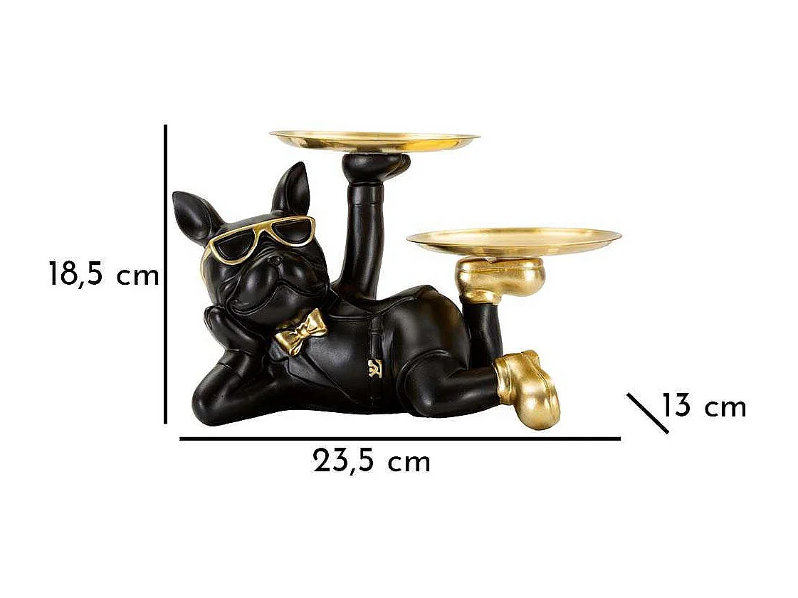 Vide-Poche Statuette Chien "Dog Rover" 23cm Noir