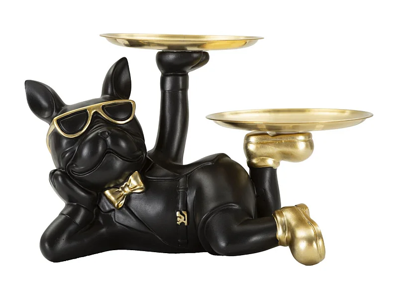 Vide-Poche Statuette Chien "Dog Rover" 23cm Noir