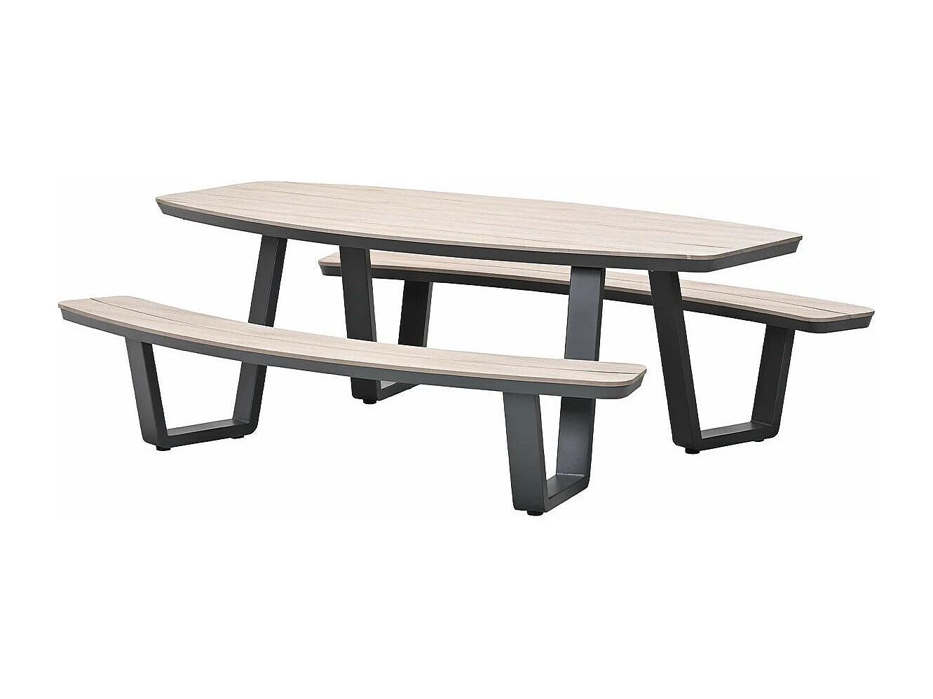 Garden Impressions Sarria picknick set ovaal 220 x 193 - donker grijs