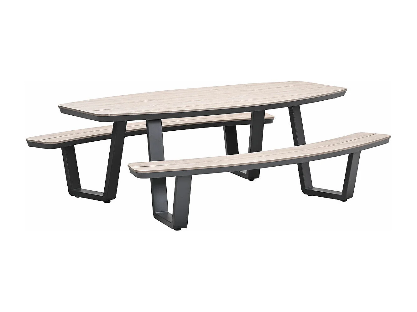 Garden Impressions Sarria picknick set ovaal 220 x 193 - donker grijs