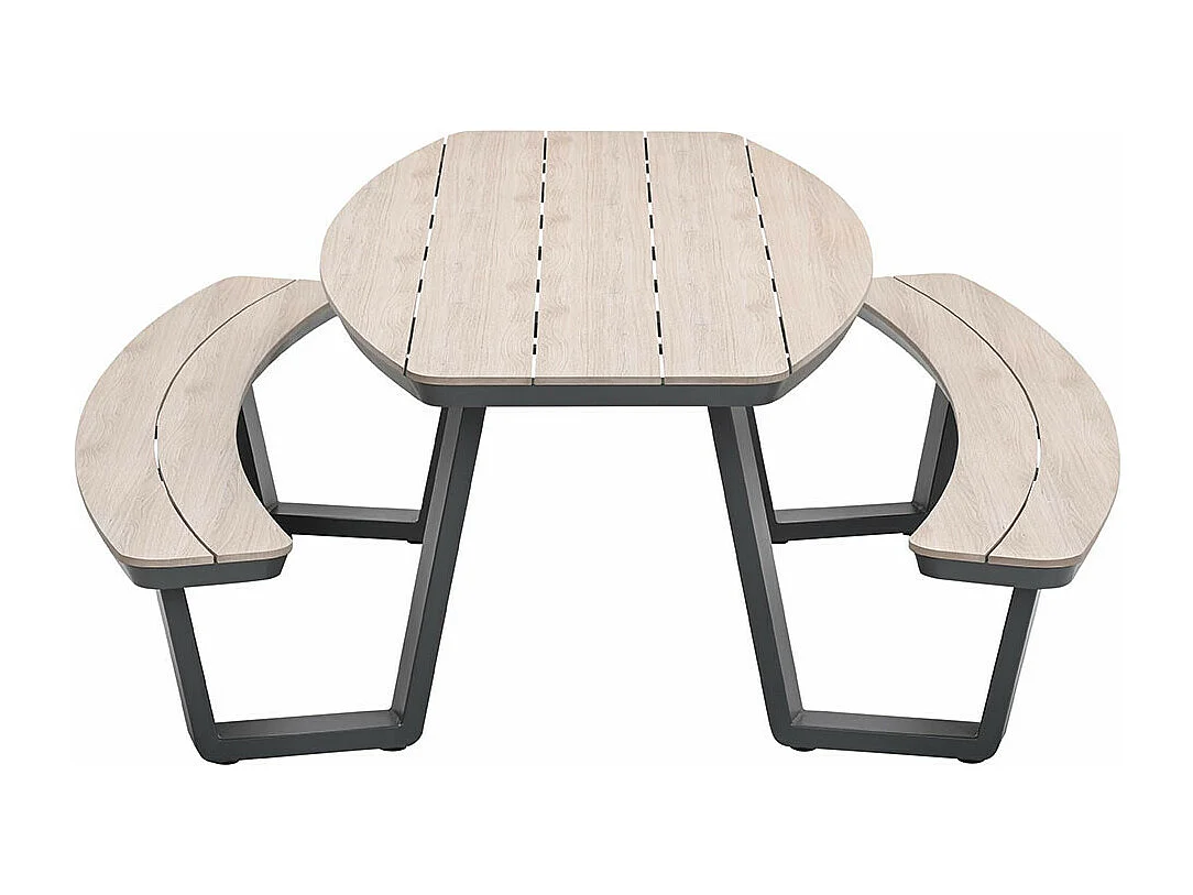 Garden Impressions Sarria picknick set ovaal 220 x 193 - donker grijs