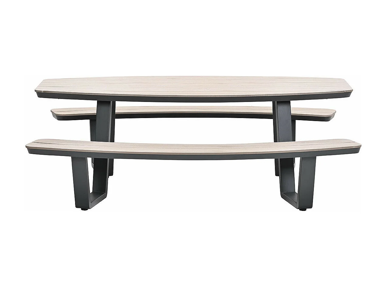 Garden Impressions Sarria picknick set ovaal 220 x 193 - donker grijs