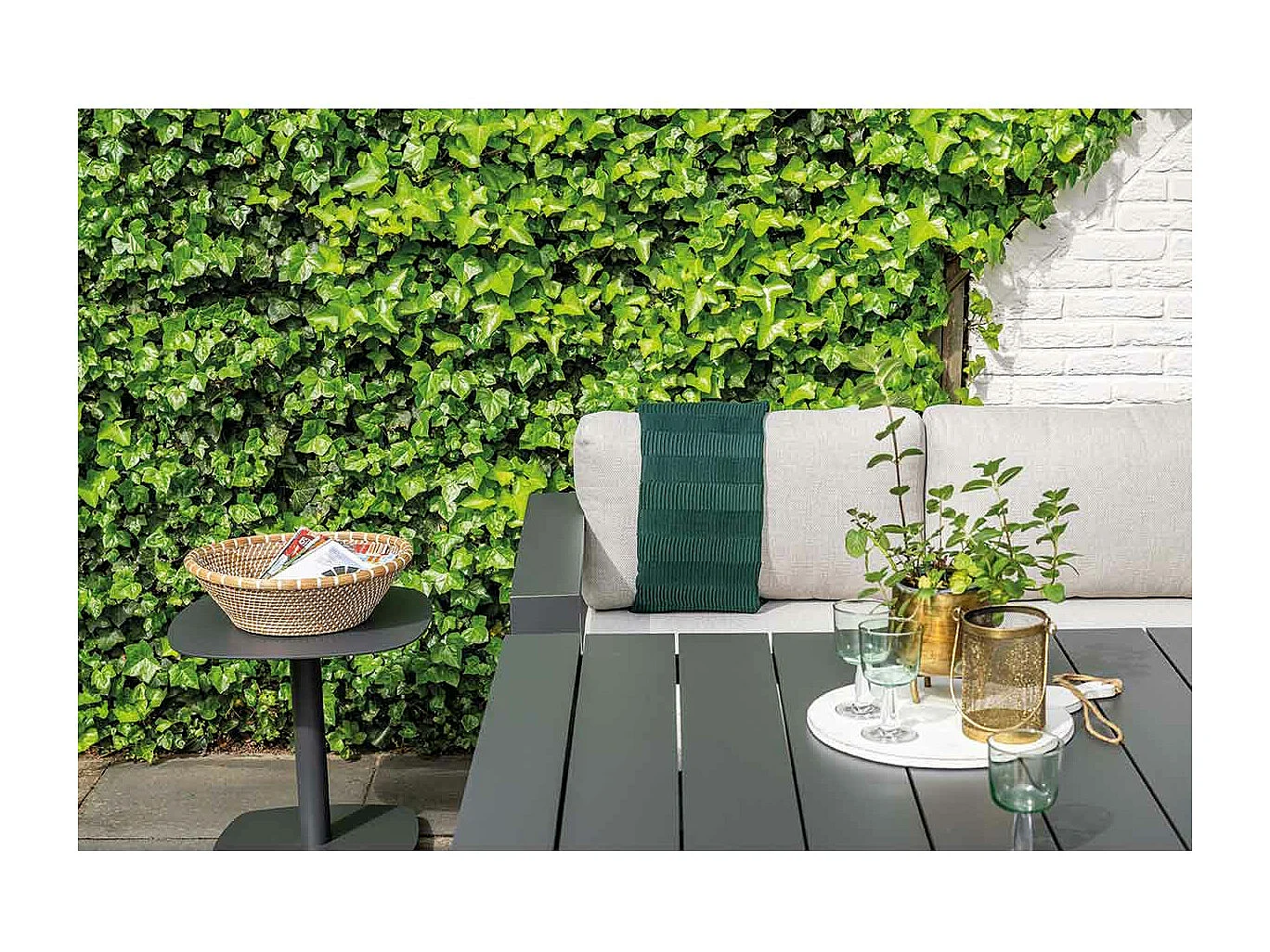 Garden Impressions Malakka lounge dining tafel 111,5x111,5 cm - donker grijs