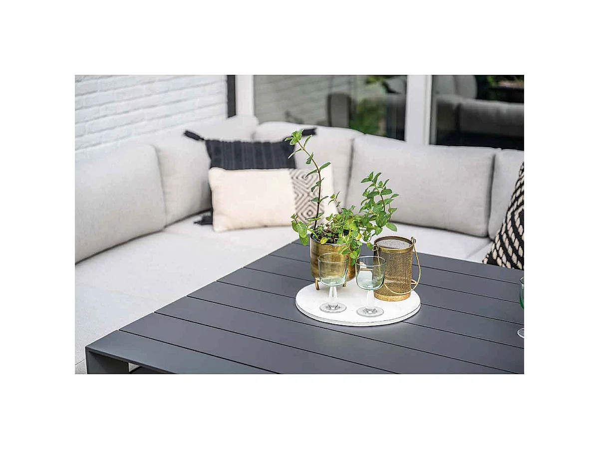 Garden Impressions Malakka lounge dining tafel 111,5x111,5 cm - donker grijs