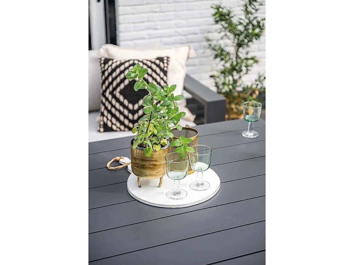 Garden Impressions Malakka lounge dining tafel 111,5x111,5 cm - donker grijs