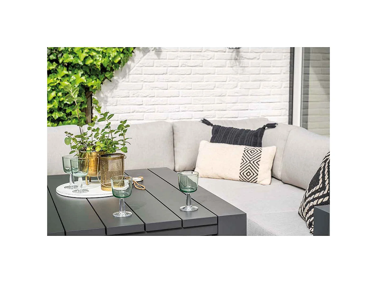 Garden Impressions Malakka lounge dining tafel 111,5x111,5 cm - donker grijs