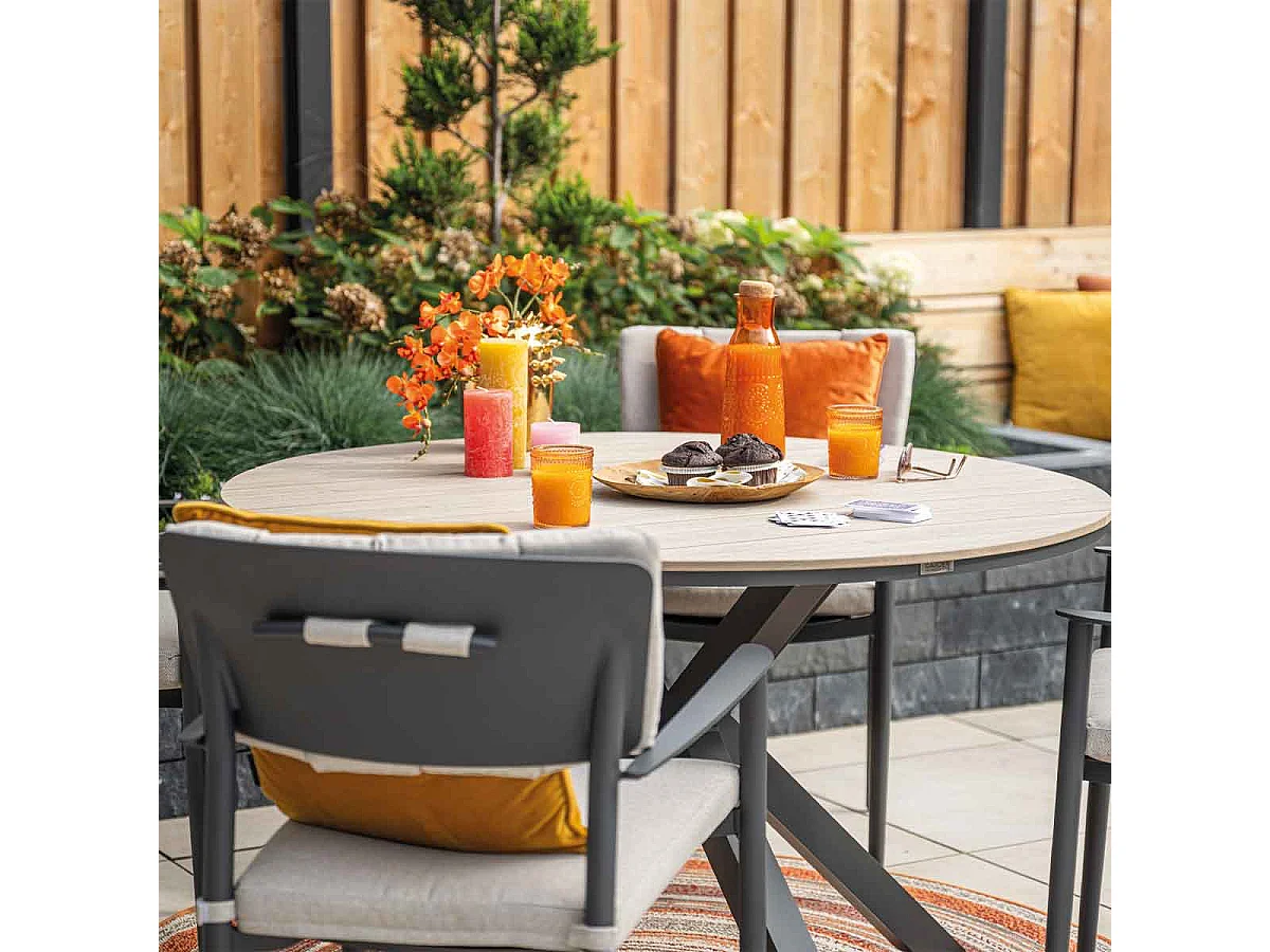 Table de jardin Garden Impressions Tulli brun clair Ø122 cm