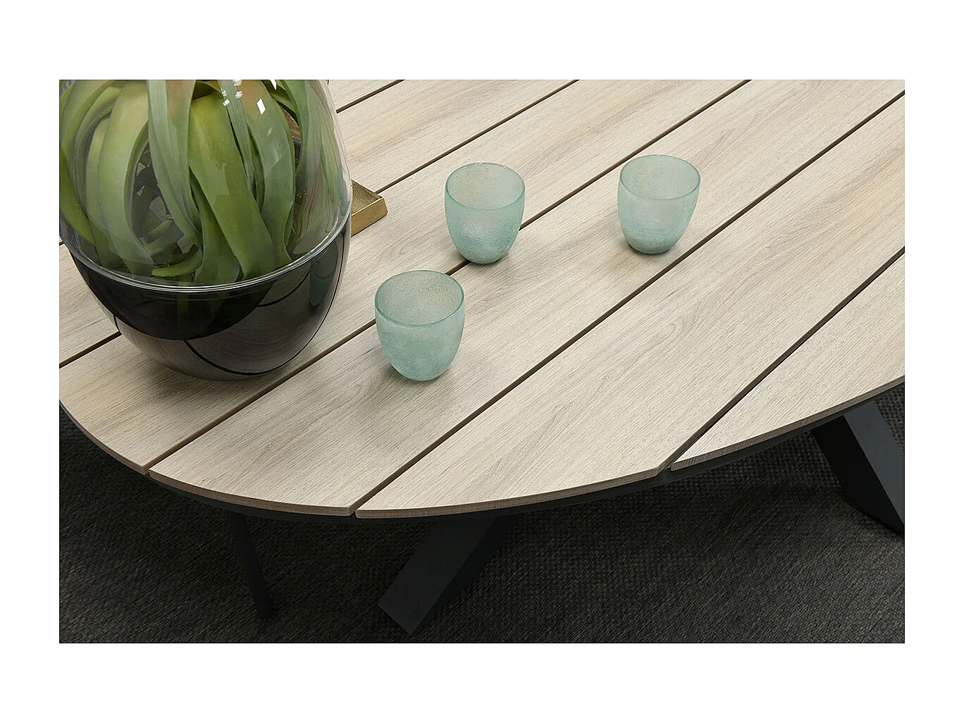 Table de jardin ovale Garden Impressions Tulli teck clair vironwood 280 x 140 cm