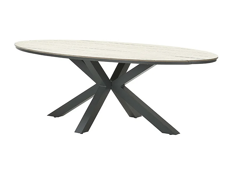 Table de jardin ovale Garden Impressions Tulli teck clair vironwood 280 x 140 cm