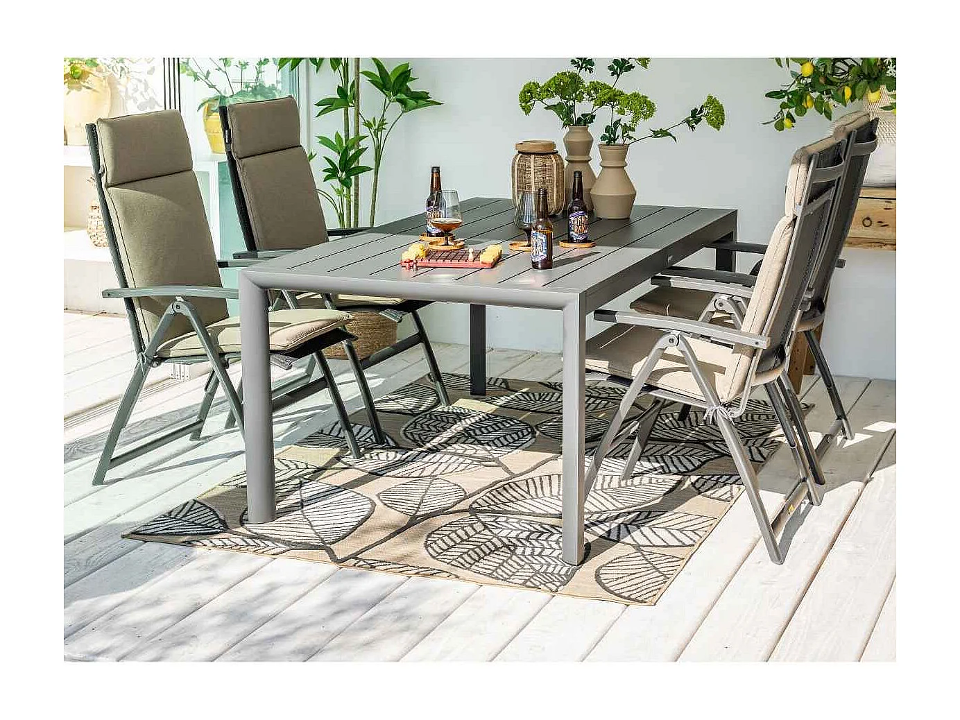 Garden Impressions Adana tuintafel 180x100 - donker grijs