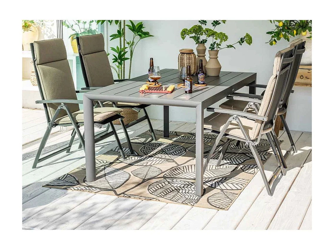 Garden Impressions Adana tuintafel 180x100 - donker grijs