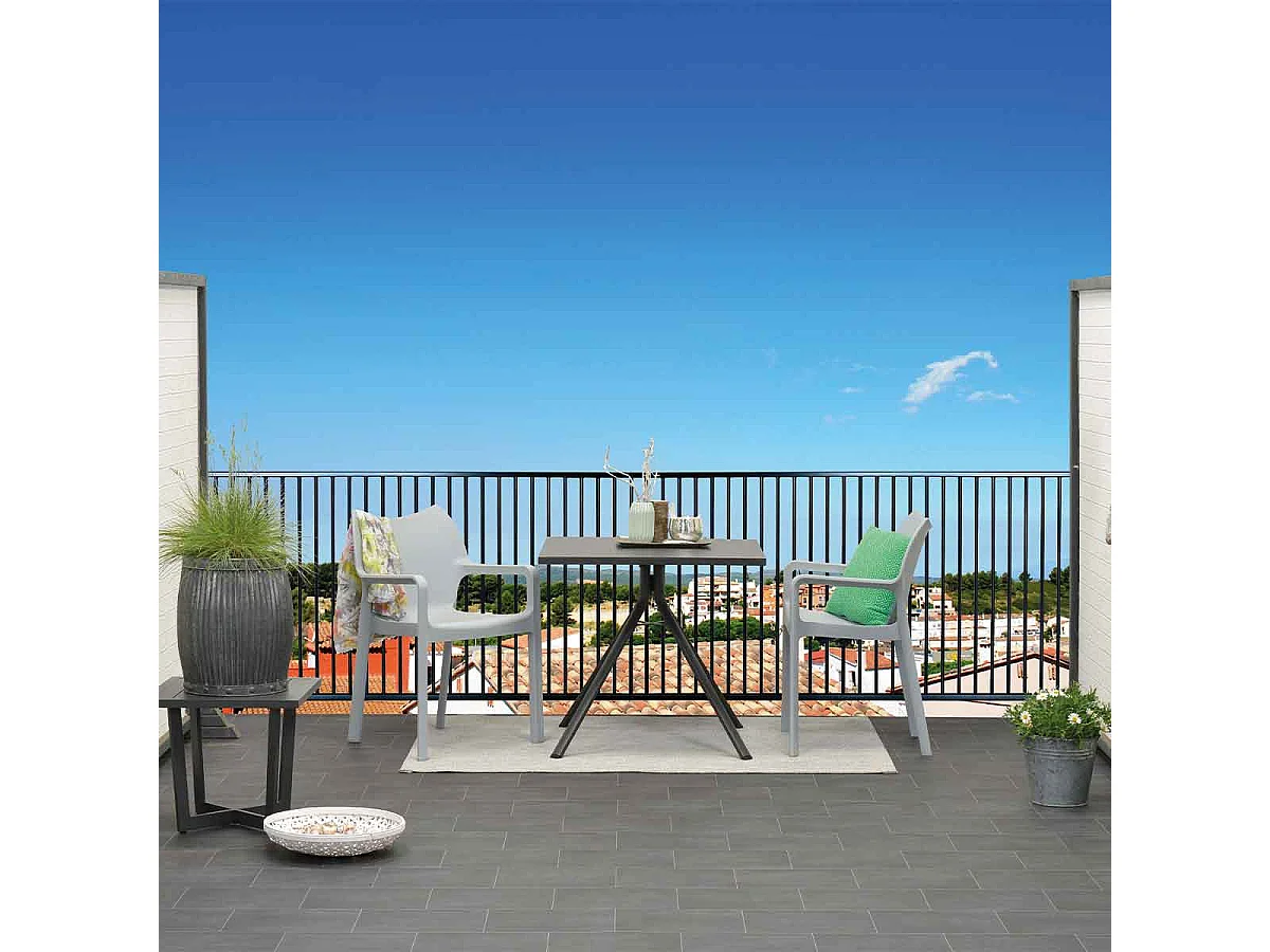 Garden Impressions Rimini tuintafel 80x80 cm donker grijs