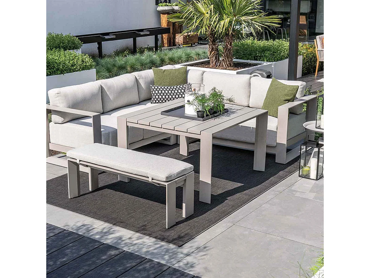 Table à manger lounge Garden Impressions Malacca taupe 111,5x111,5 cm