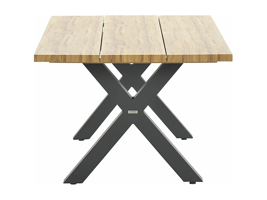 Garden Impressions Zadar tuintafel 180x100 donker grijs - X-frame