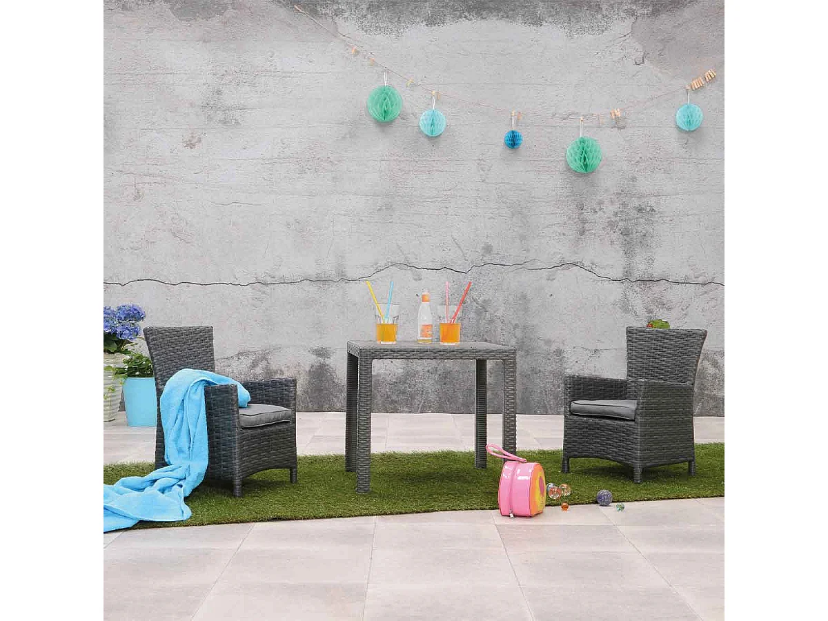 Table de jardin pour enfants Garden Impressions Nikki gris foncé 50x50 cm