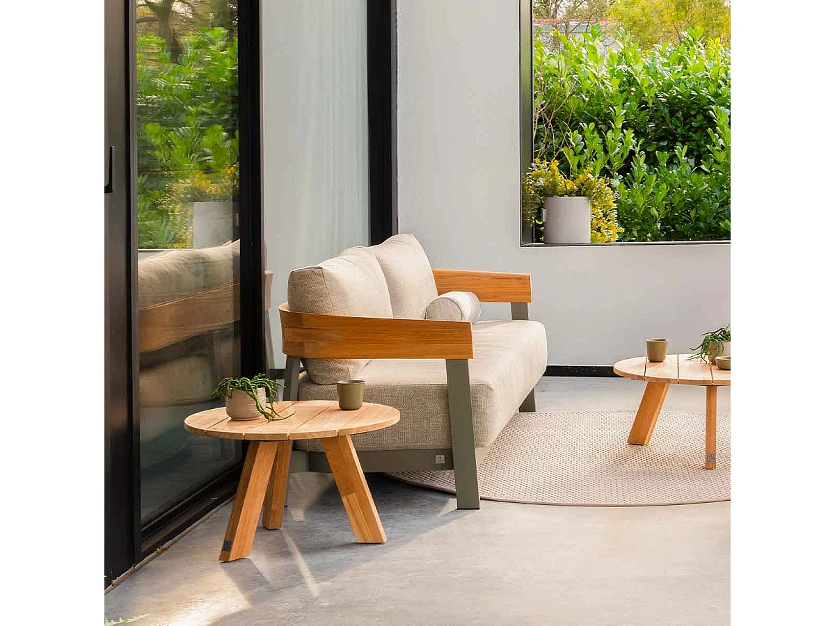 4 Seasons Outdoor Cosmic loungetafel Ø78 cm antractiet - teak