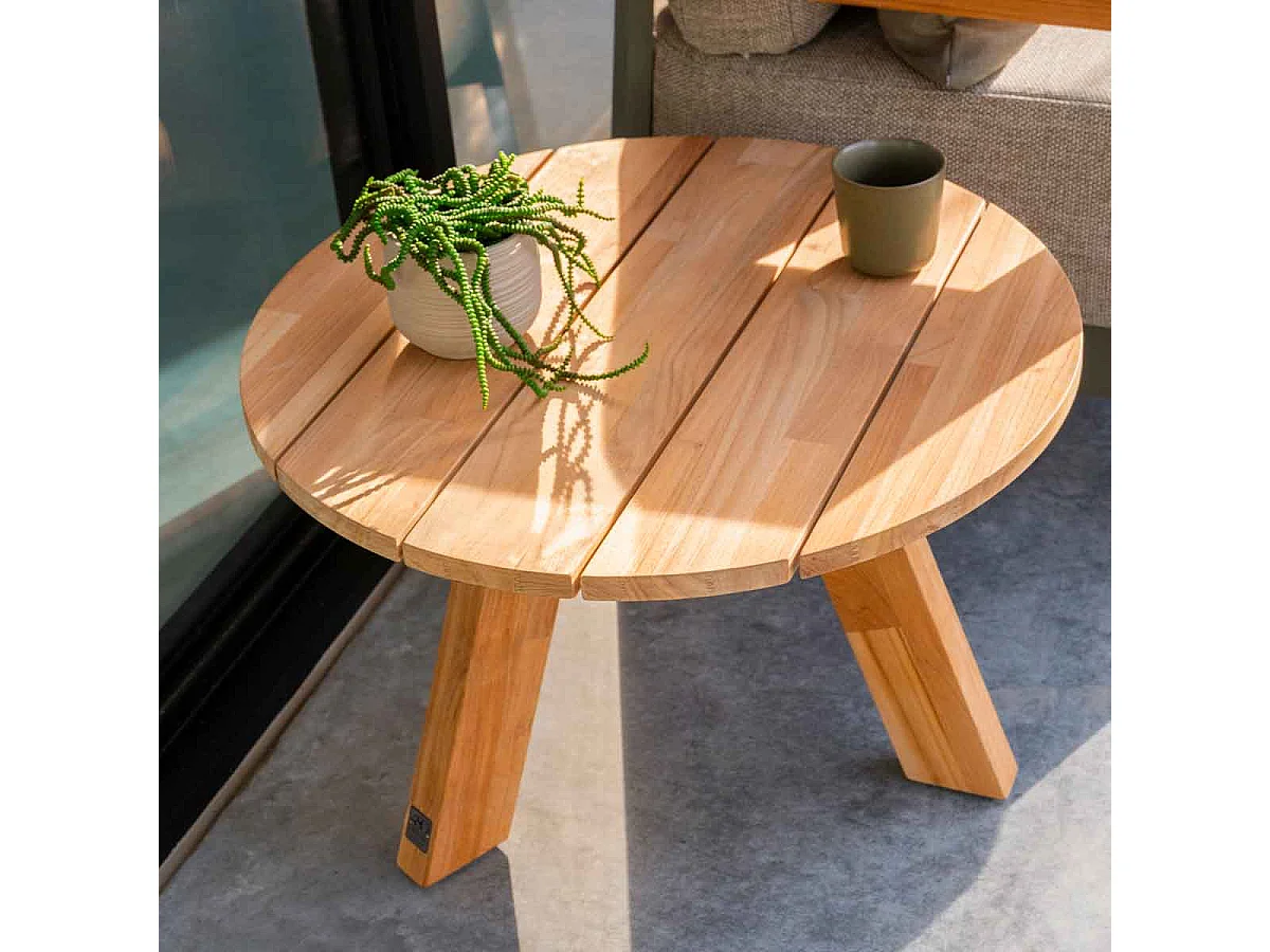 Table de salon 4 Seasons Outdoor Cosmic anthracite teck Ø78 cm